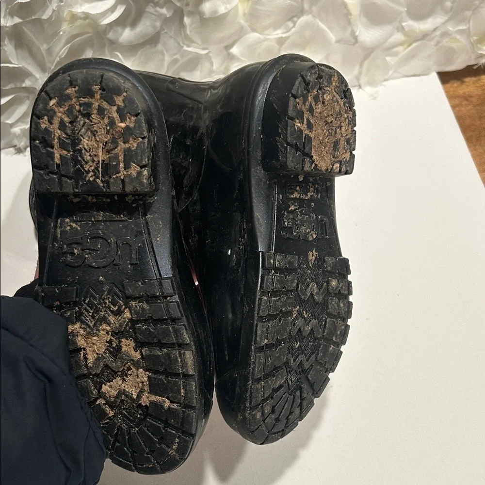 UGG Shiny Black Kids Rain Boots